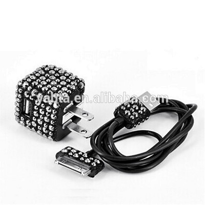 hoe sell bling bling usb mobile phone charger, 5V 1A usb mobile phone charger for iphone and samsung usb charger