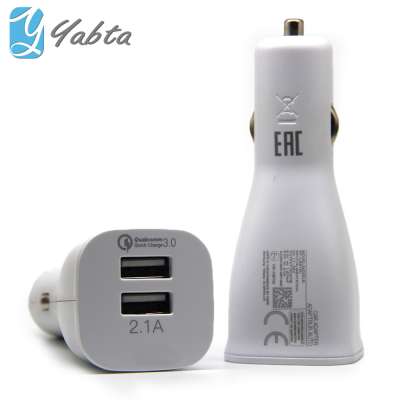 Shenzhen mobile phone car accessories 5V 2A dual usb QC 3.0 adaptive wireless battery car charger for macbook charger